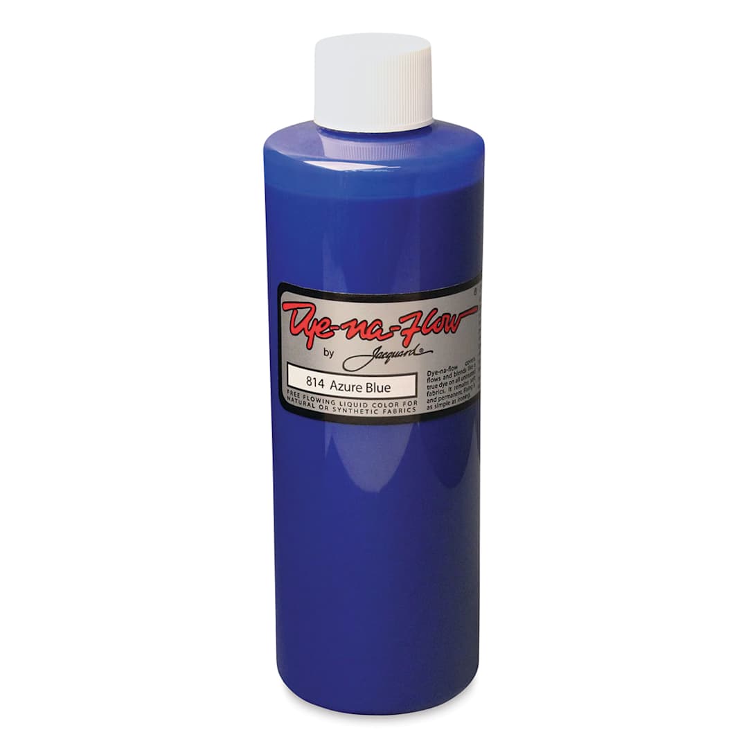 Open in modal - Jacquard Dye-Na-Flow Fabric Color - Front view of Azure Blue 8 oz Bottle