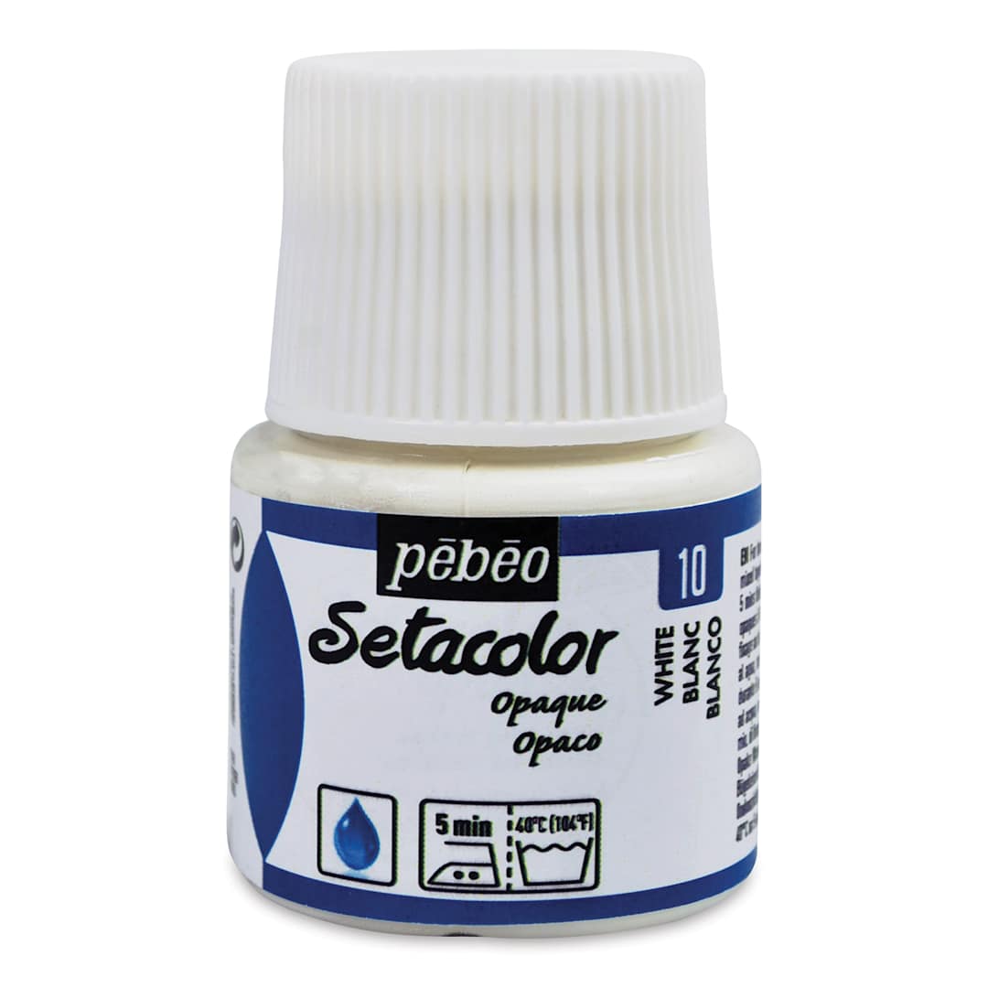 Open in modal - Pebeo Setacolor Fabric Paint - Titanium White, 45ml Bottle