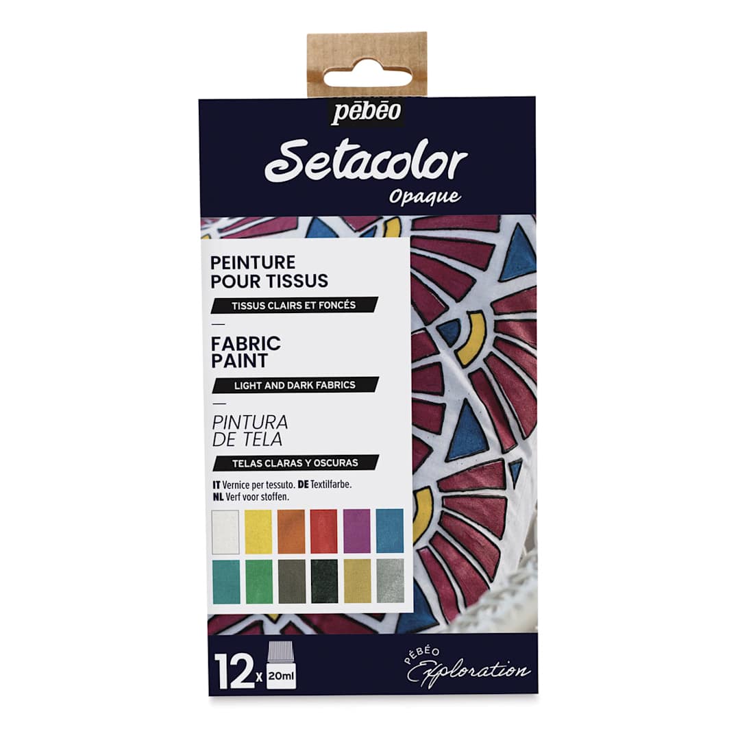 Open in modal - Pebeo Setacolor Fabric Paint - Shimmer, Assorted Colors, Set of 12
