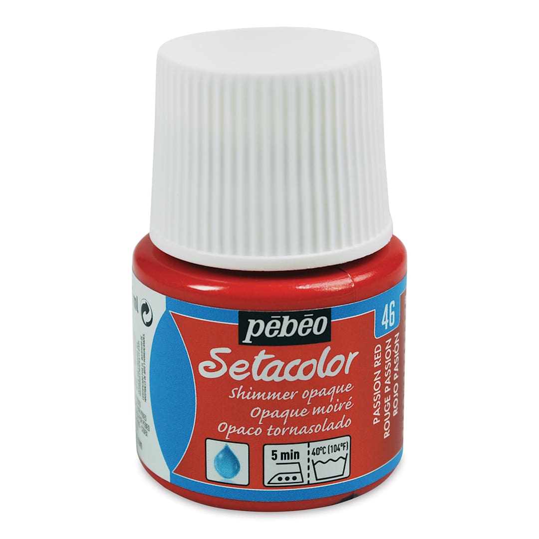 Open in modal - Pebeo Setacolor Fabric Paint - Passion Red, Shimmer, 45 ml bottle