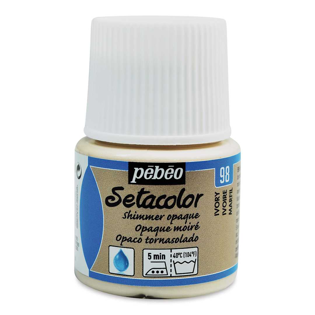 Open in modal - Pebeo Setacolor Fabric Paint - Ivory, Shimmer, 45 ml bottle
