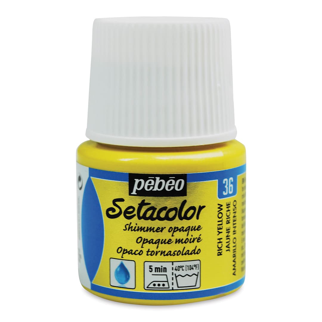 Open in modal - Pebeo Setacolor Fabric Paint - Rich Yellow, Shimmer, 45 ml bottle