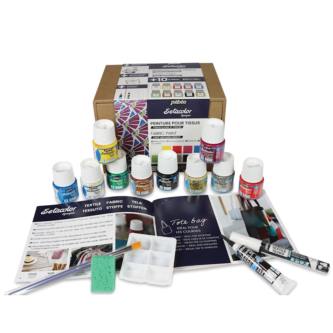 Open in modal - Pebeo Setacolor Fabric Paint - Components of Opaque Collection Set of 10 colors 