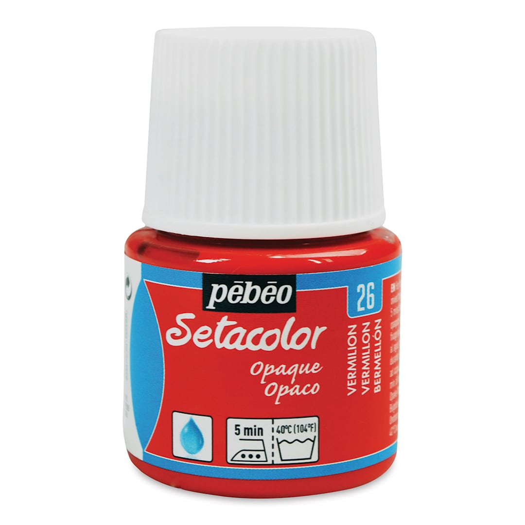 Open in modal - Pebeo Setacolor Fabric Paint - Vermilion, Opaque, 45ml Bottle