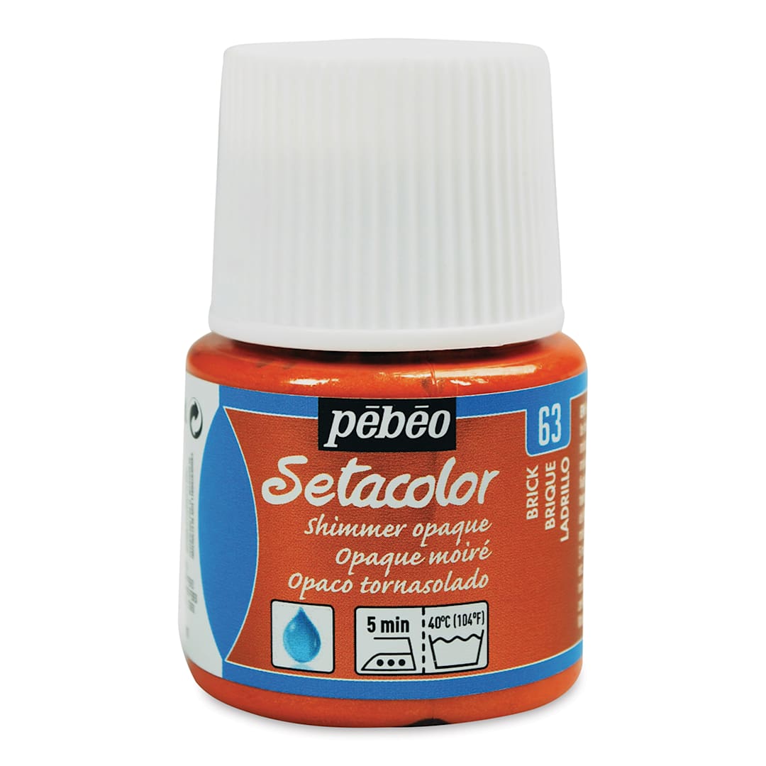 Open in modal - Pebeo Setacolor Fabric Paint - Brick, Shimmer Opaque, 45ml Bottle