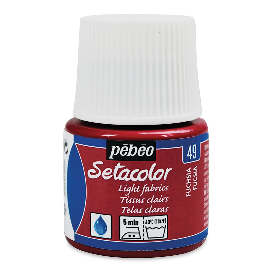 Open in modal - Pebeo Setacolor Fabric Paint - Fuschia, Light Fabric, 45ml Bottle