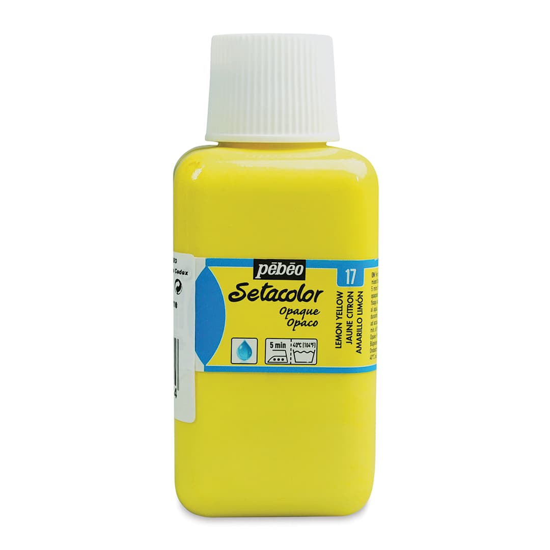 Open in modal - Pebeo Setacolor Fabric Paint - Lemon Yellow, Opaque, 45ml Bottle