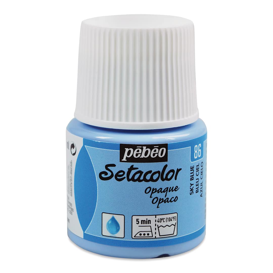 Open in modal - Pebeo Setacolor Fabric Paint - Sky Blue, Opaque, 45 ml bottle