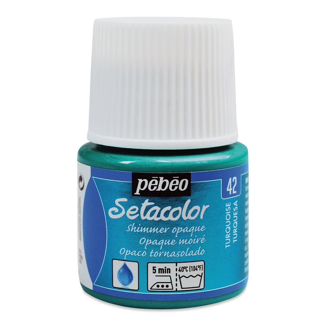 Open in modal - Pebeo Setacolor Fabric Paint - Turquoise, Shimmer, 45 ml bottle