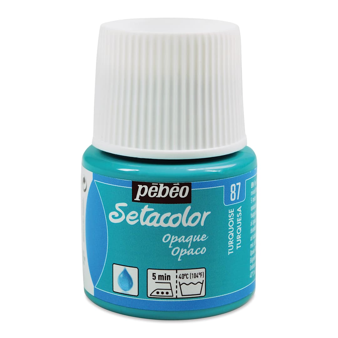 Open in modal - Pebeo Setacolor Fabric Paint - Turquoise, Opaque, 45 ml bottle