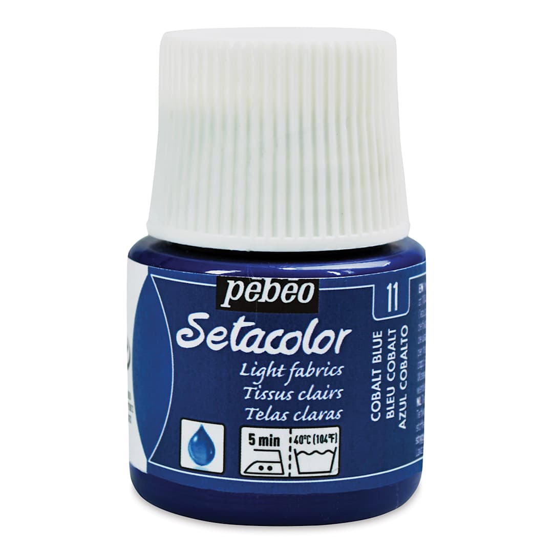 Open in modal - Pebeo Setacolor Fabric Paint - Cobalt Blue, Light Fabric, 45 ml bottle