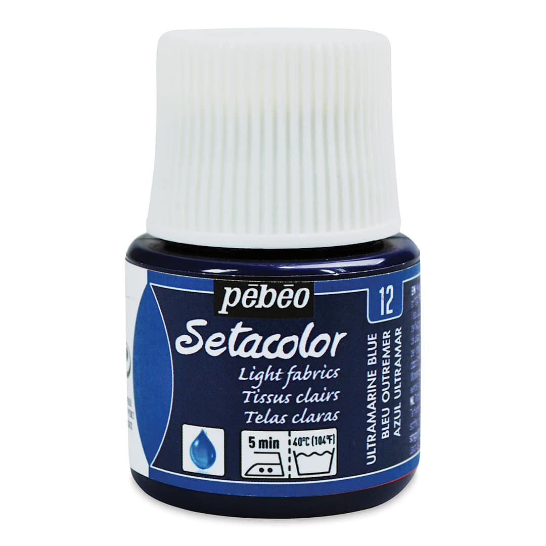 Open in modal - Pebeo Setacolor Fabric Paint - Ultramarine Blue, Light Fabric, 45 ml bottle