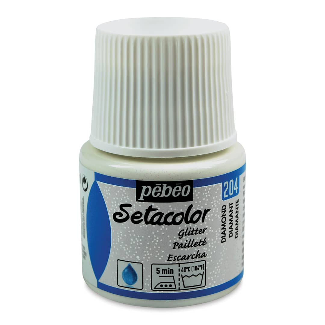 Open in modal - Pebeo Setacolor Fabric Paint - Diamond, Glitter, 45ml Bottle
