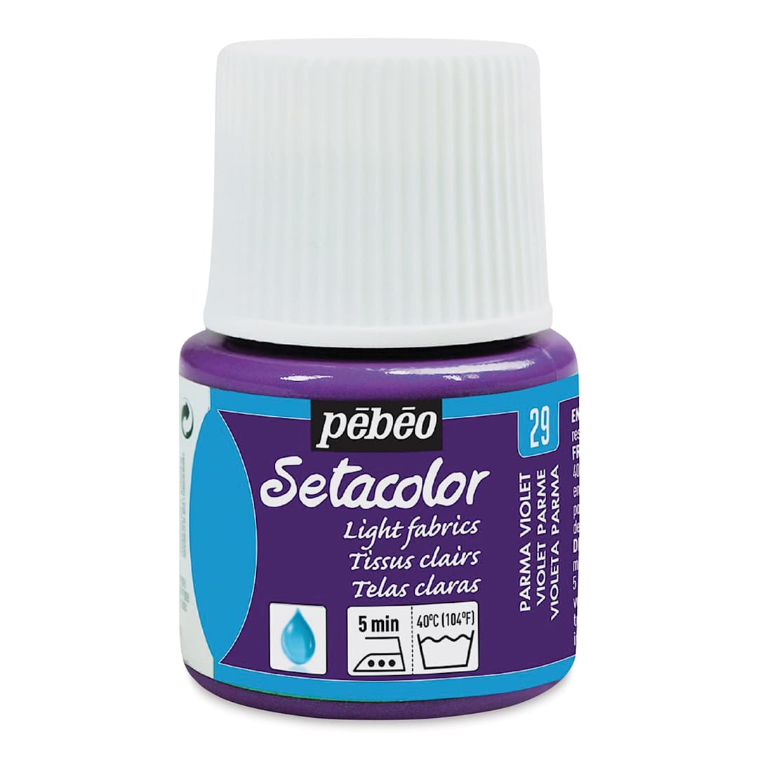 Open in modal - Pebeo Setacolor Fabric Paint - Parma Violet, Light Fabric, 45 ml bottle