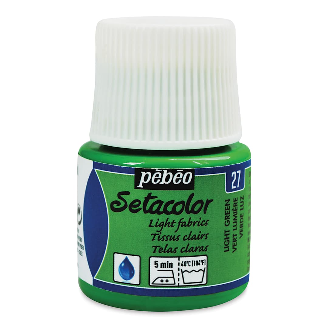 Open in modal - Pebeo Setacolor Fabric Paint - Light Green, Light Fabric, 45 ml bottle