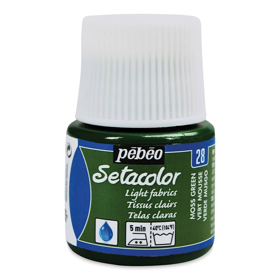 Open in modal - Pebeo Setacolor Fabric Paint - Moss Green, Light Fabric, 45 ml bottle