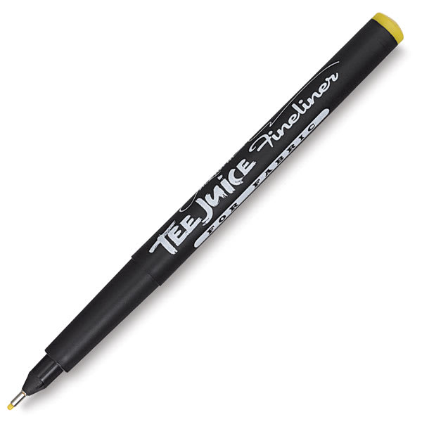 Open in modal - Jacquard Tee Juice Fabric Markers - Yellow Fine Point marker at angle