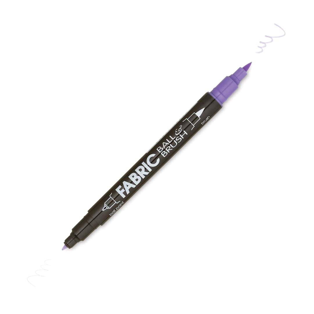 Open in modal - Marvy Uchida Dual-Tipped Ball & Brush Fabric Marker - Fluorescent Violet