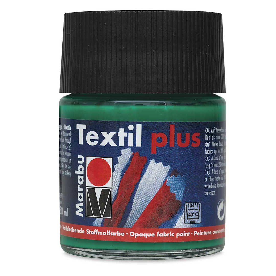 Open in modal - Marabu Textil Plus Fabric Paint - Front of 50 ml Green Jar 