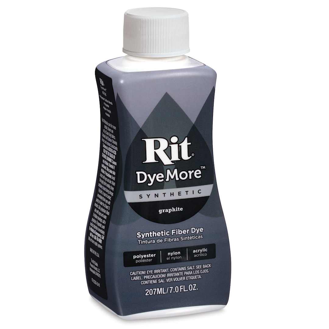 Open in modal - Rit DyeMore Synthetic Fiber Dye - Graphite, 7 oz, front of the bottle