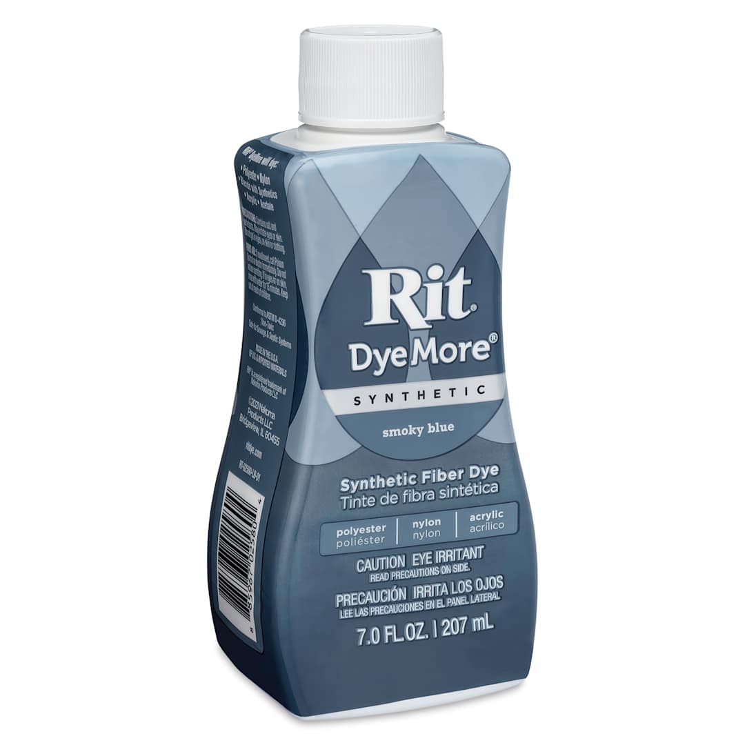 Open in modal - Rit DyeMore Synthetic Fiber Dye - Smoky Blue, 7 oz, front of the bottle