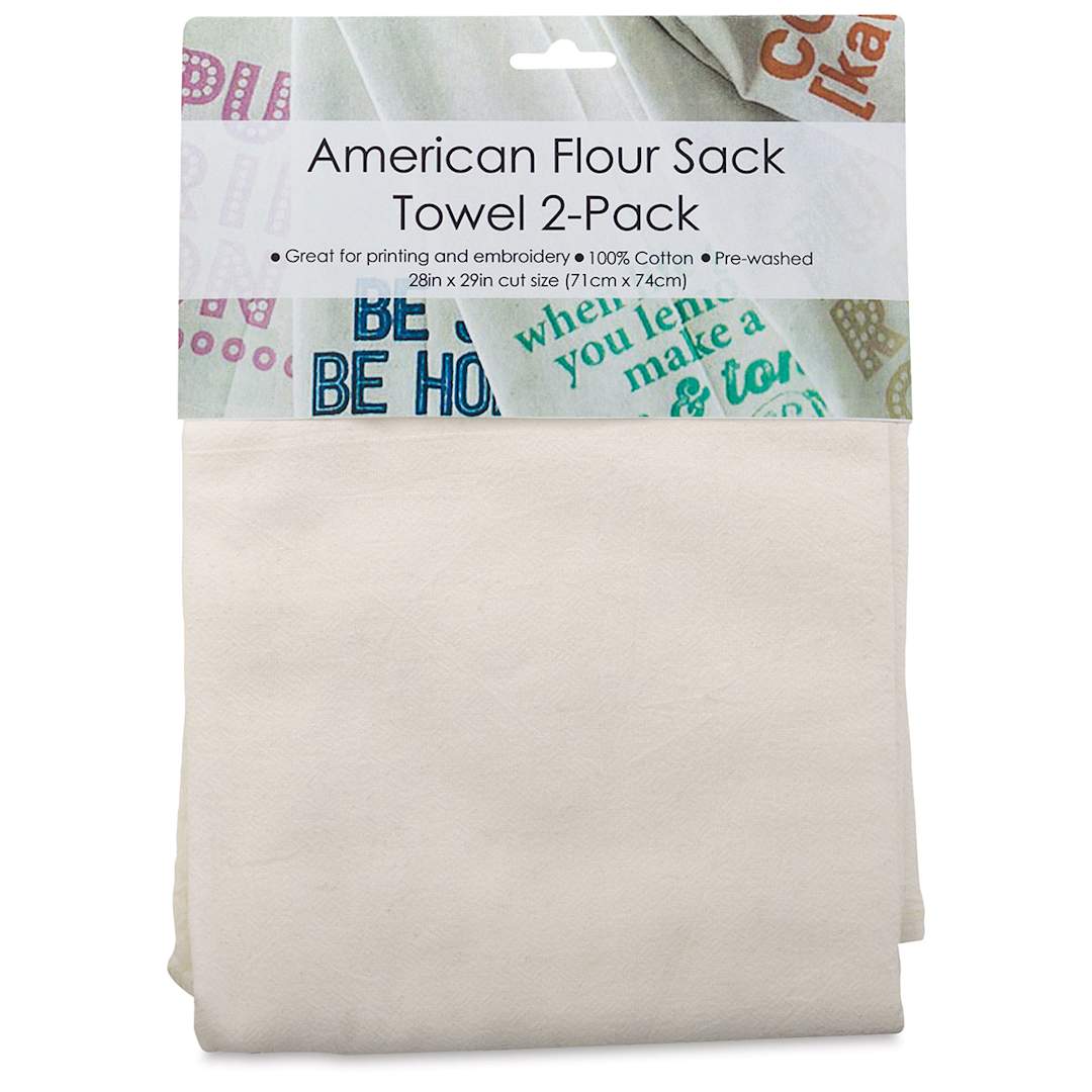 Open in modal - Craft Basics American Flour Sack Towels - Front view of package of 2 Towels
