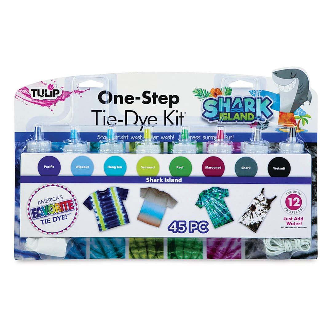 Open in modal - Tulip One-Step Tie-Dye Kit - Shark Island, Kit of 8 Colors, front of the packaging