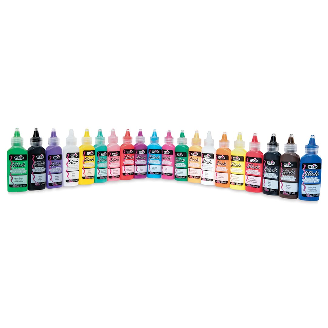 Open in modal - Tulip Dimensional Fabric Paint Set - Rainbow 20-Pack Assorted colors shown