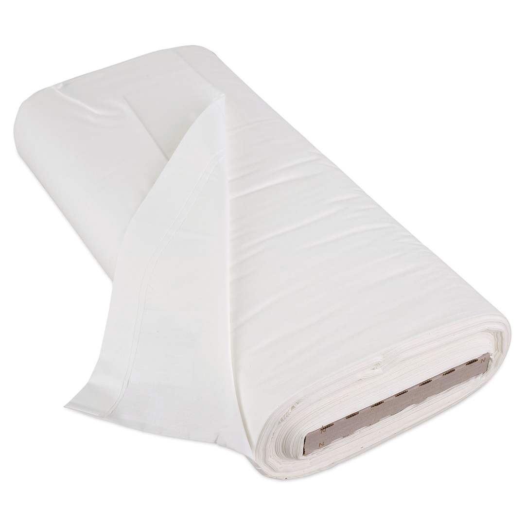 Open in modal - Design Works Bleached Muslin - Full bolt of 50 yds shown at slight angle and slightly unrolled