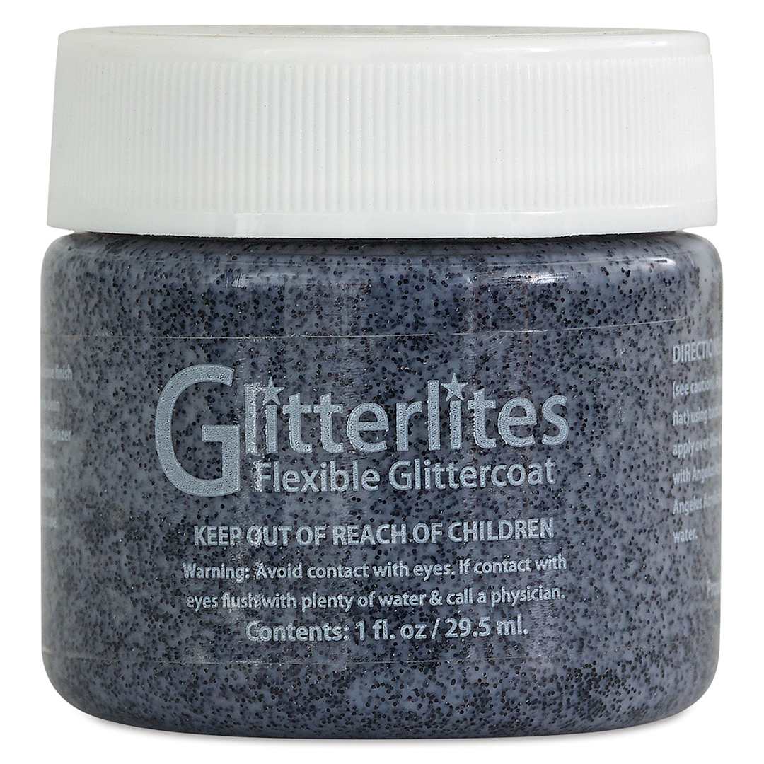 Open in modal - Angelus Glitterlites Flexible Glittercoat Paint - Tuxedo Black, 1 oz