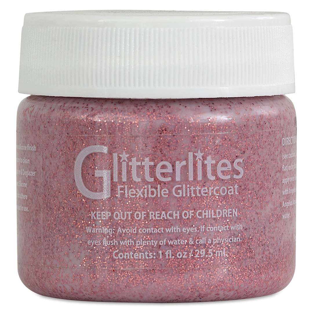 Open in modal - Glitterlites Flexible Glittercoat Paint - Front of 1 oz Candy Pink Jar