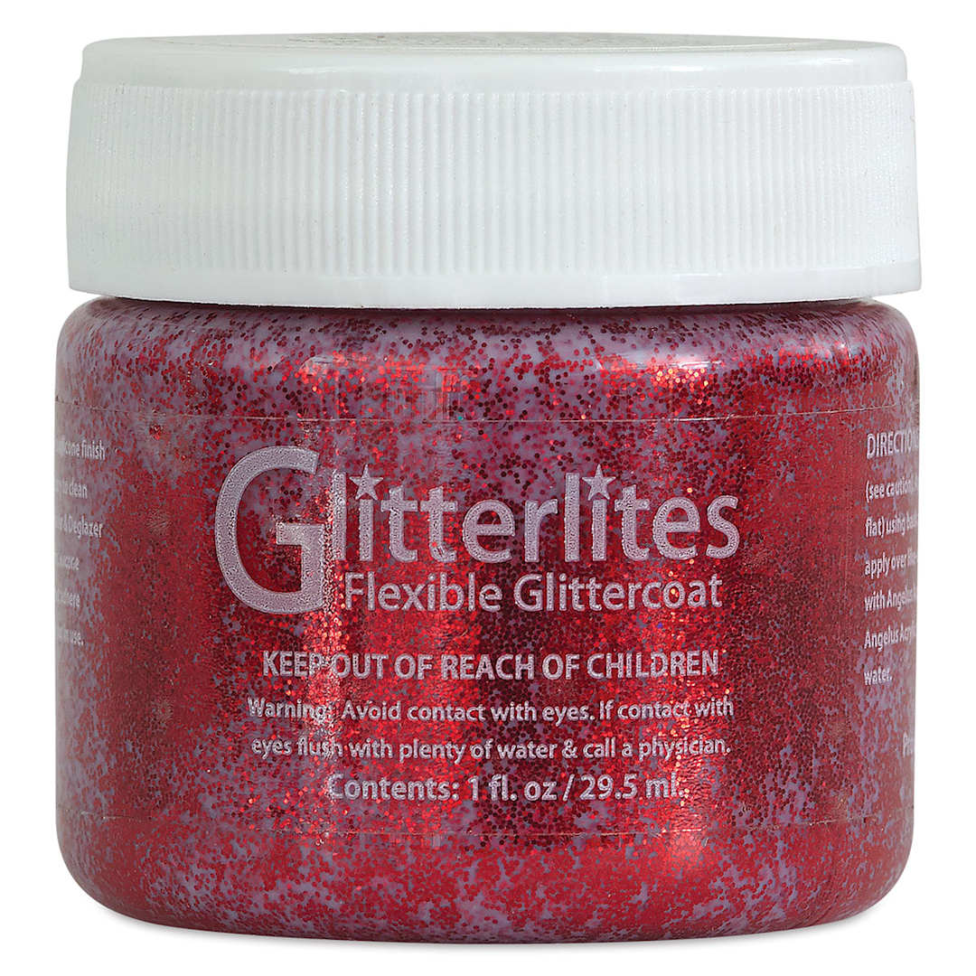 Open in modal - Angelus Glitterlites Flexible Glittercoat Paint - Ruby Red, 1 oz
