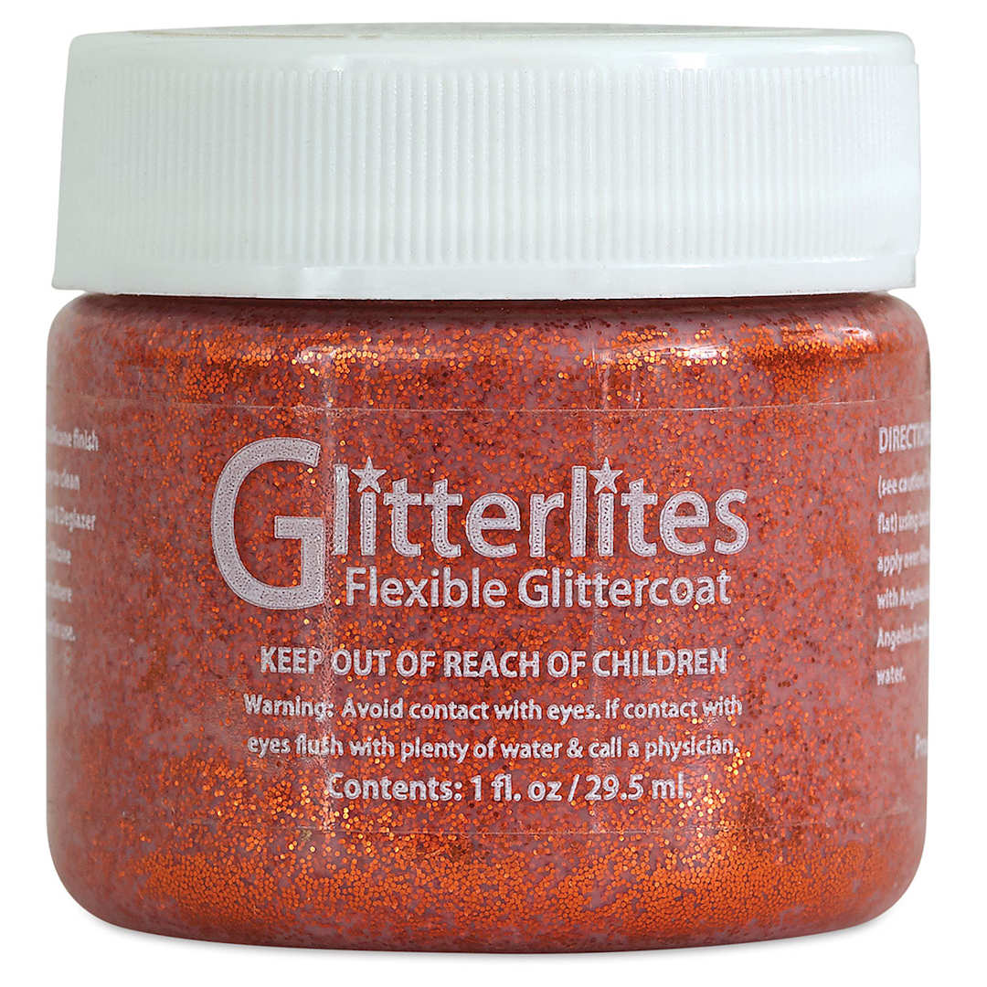 Open in modal - Angelus Glitterlites Flexible Glittercoat Paint - Orange Orange, 1 oz