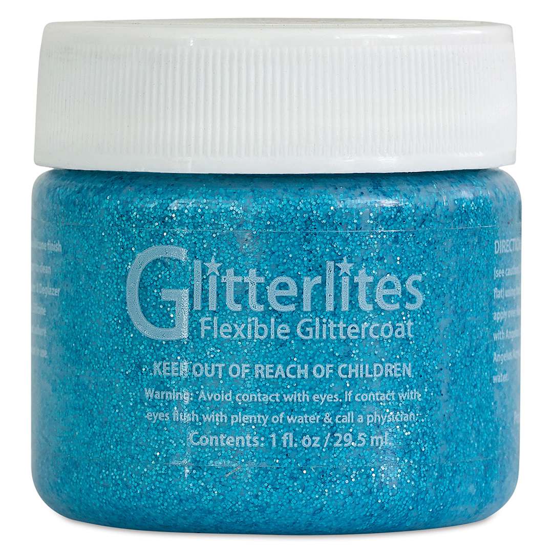 Open in modal - Angelus Glitterlites Flexible Glittercoat Paint - Sky Blue, 1 oz