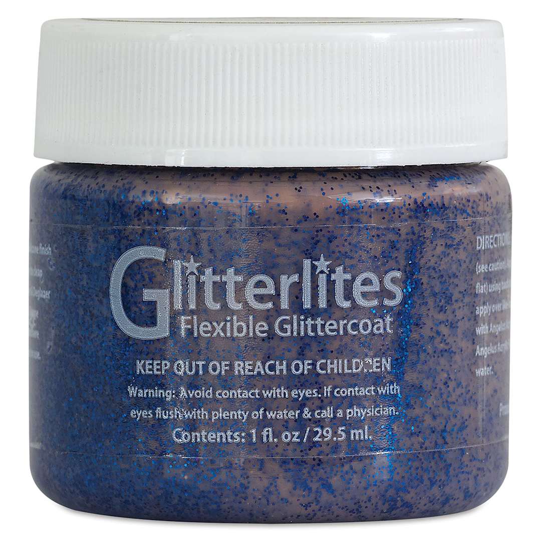 Open in modal - Angelus Glitterlites Flexible Glittercoat Paint - Starlite Blue, 1 oz