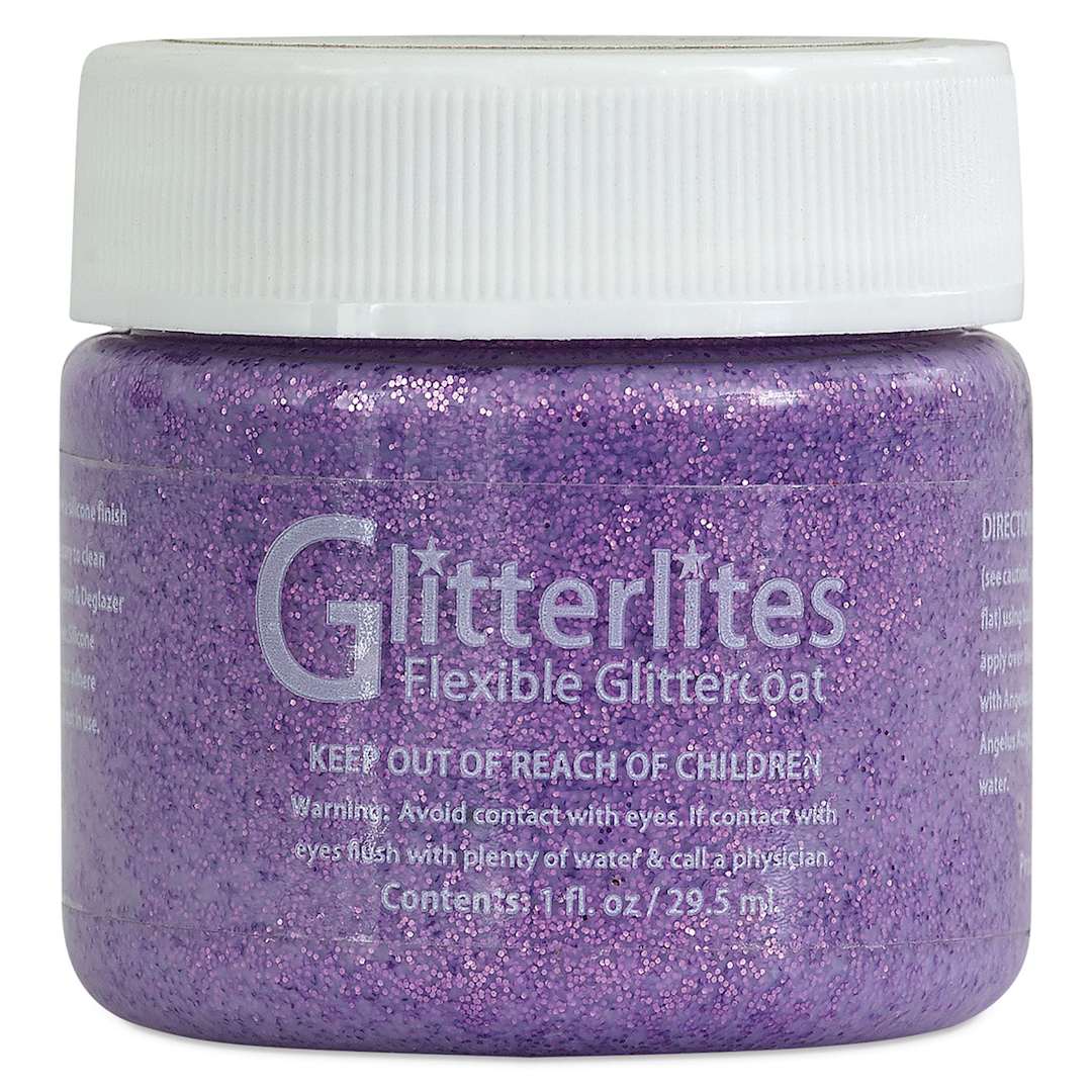 Open in modal - Angelus Glitterlites Flexible Glittercoat Paint - Lavender, 1 oz