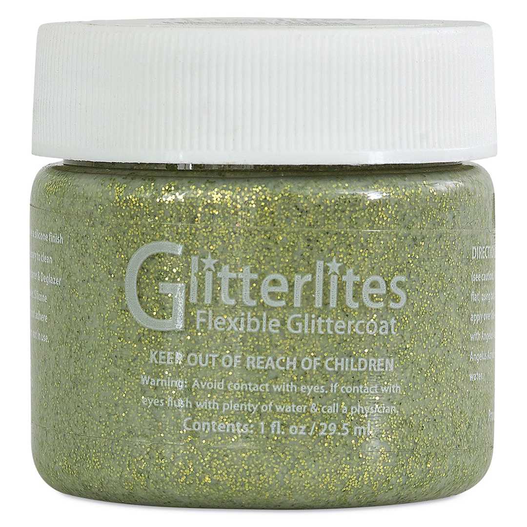 Open in modal - Angelus Glitterlites Flexible Glittercoat Paint - Limelite, 1 oz