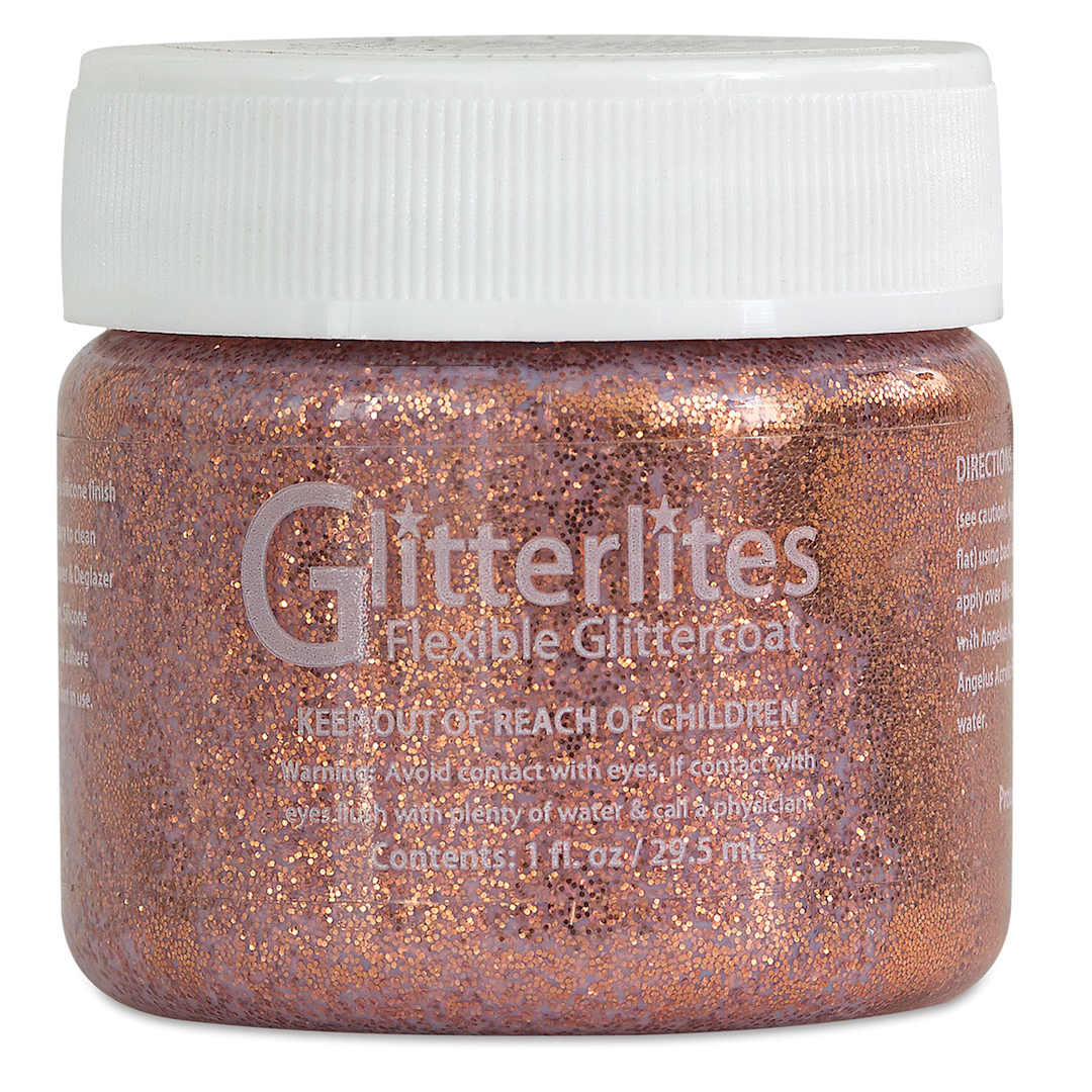 Open in modal - Angelus Glitterlites Flexible Glittercoat Paint - Penny Copper, 1 oz