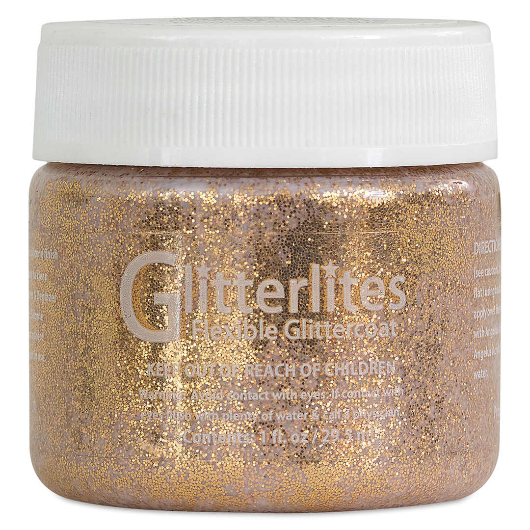 Open in modal - Angelus Glitterlites Flexible Glittercoat Paint - Desert Gold, 1 oz