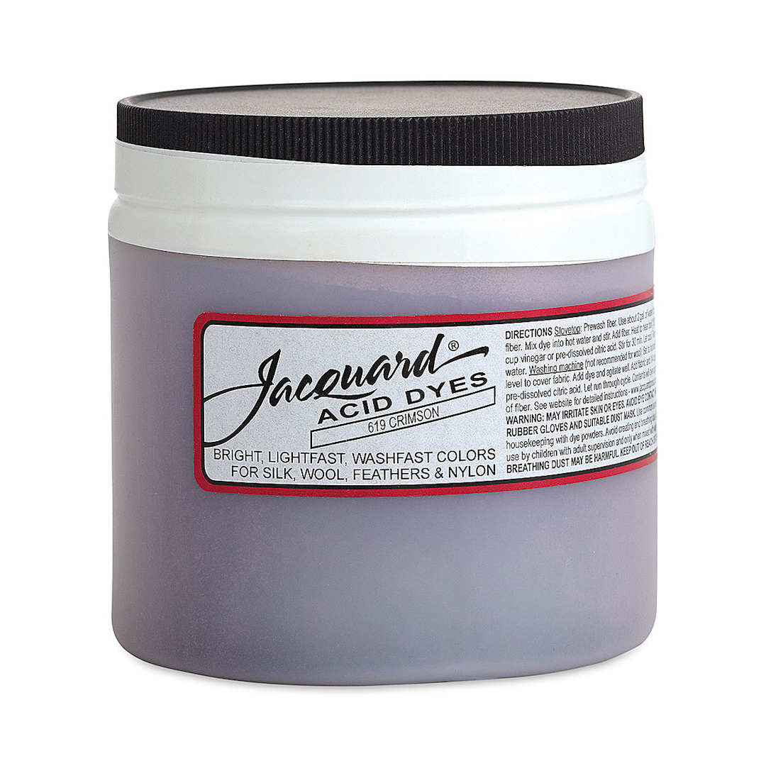Open in modal - Jacquard Acid Dye - Front of 8 oz Crimson Jar