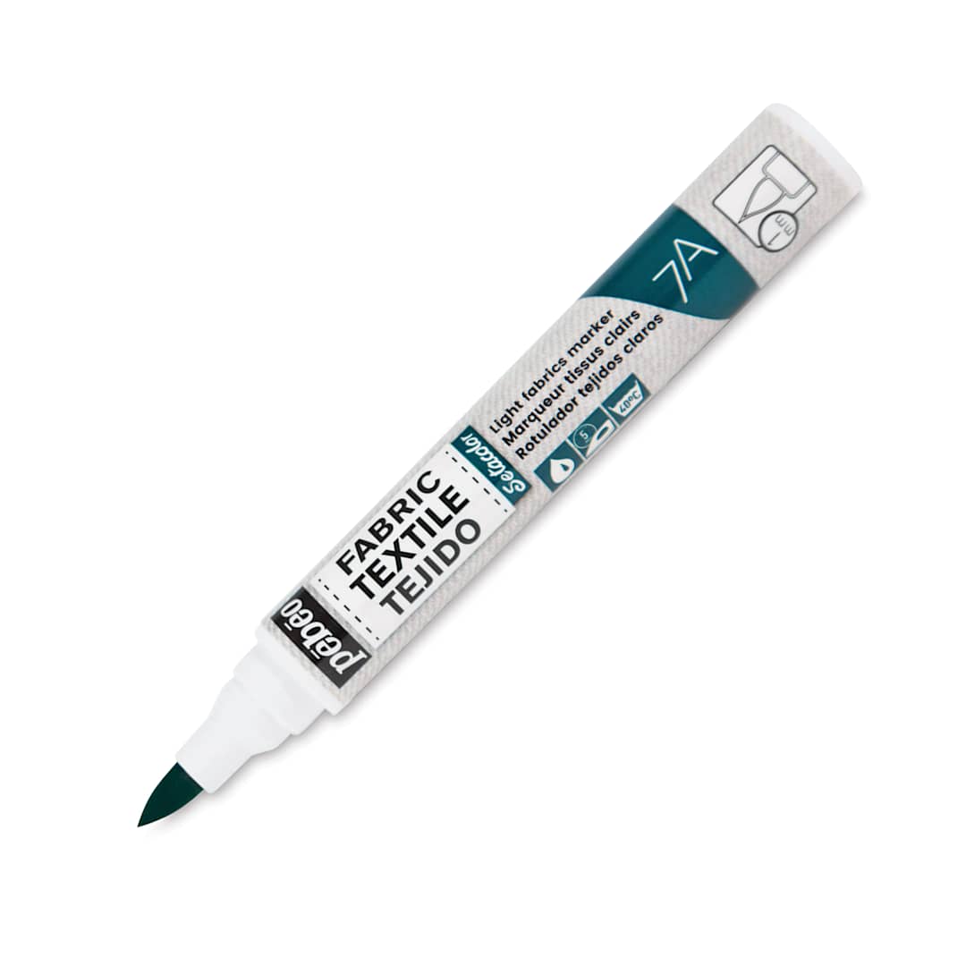 Open in modal - Pebeo 7A Light Fabric Brush Marker - Green, 1 mm (Cap off)