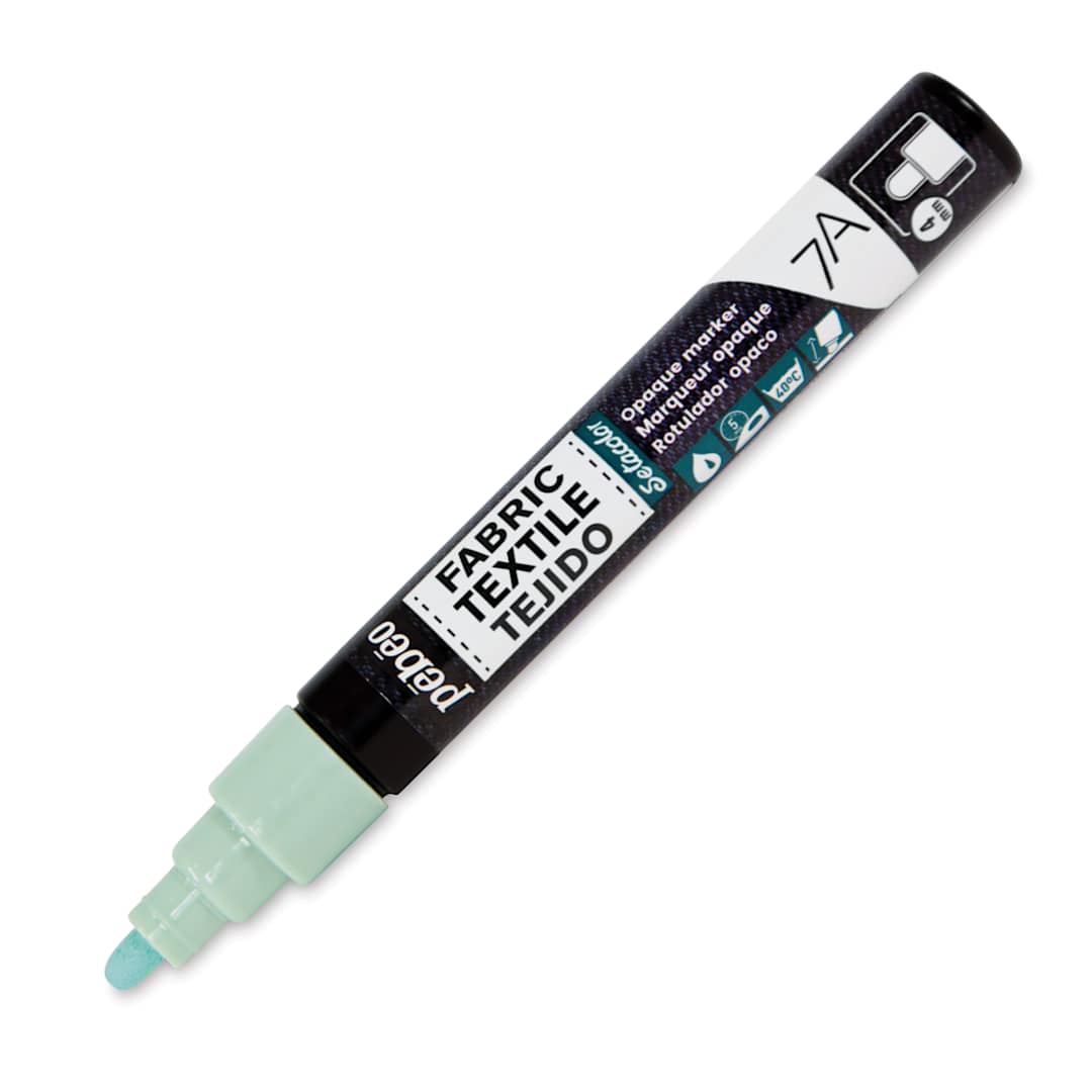 Open in modal - Pebeo 7A Opaque Fabric Marker - Pastel Green, 4 mm (Cap off)