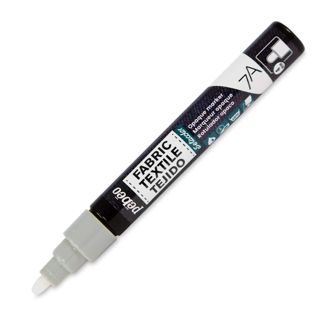 Open in modal - Pebeo 7A Opaque Fabric Marker - Pastel Taupe, 4 mm (Cap off)
