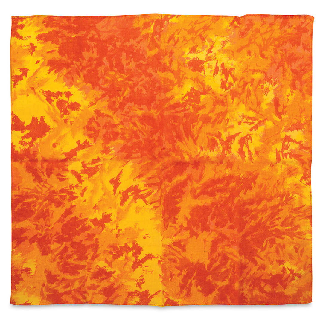 Open in modal - Carolina Tie Dye Bandana - Yellow and Orange Bandana unfolded
