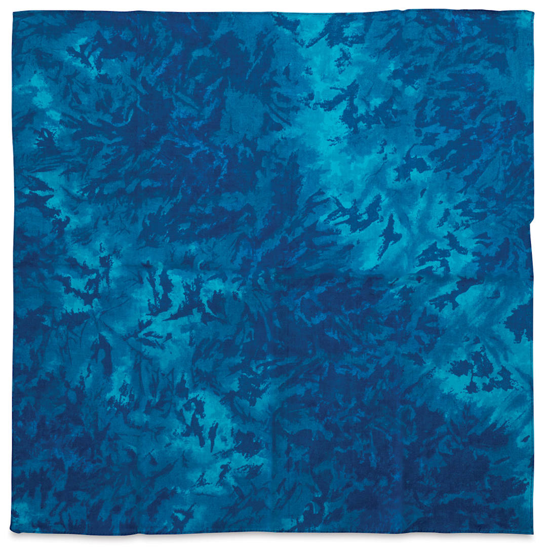 Open in modal - Carolina Tie Dye Bandana - Shades of Blue Bandana unfolded
