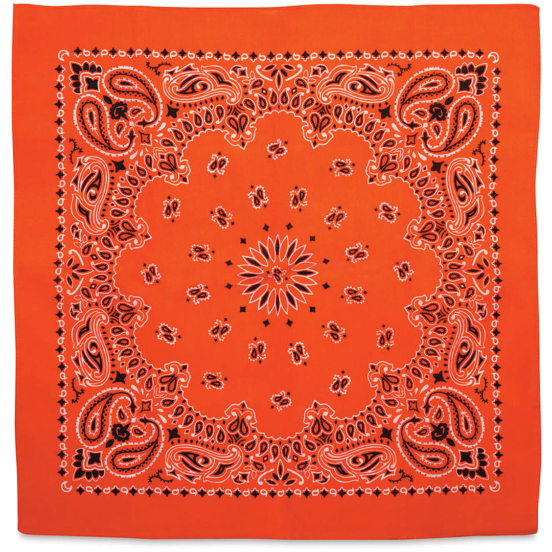 Open in modal - Carolina Paisley Bandanas - Full view of Orange Bandana