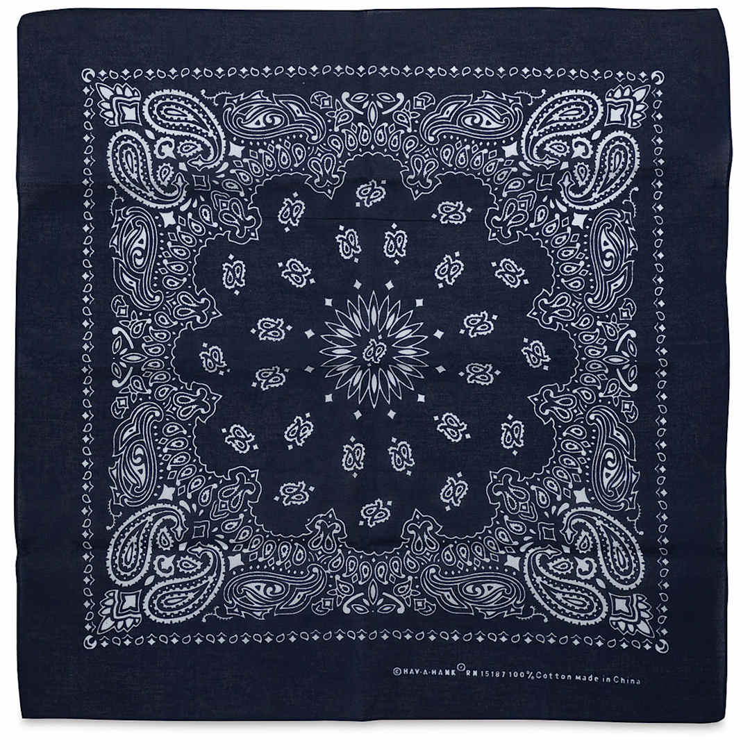 Open in modal - Carolina Paisley Bandanas - Full view of Blue Bandana