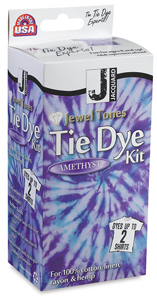 Open in modal - Jacquard Jewel Tones Tie Dye Kits - Angled view of Amethyst Dye package