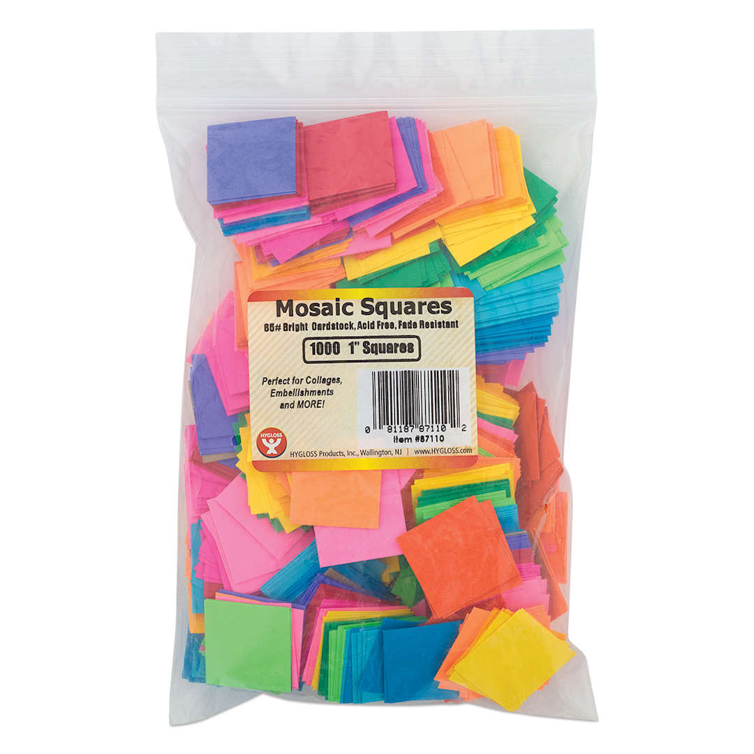 Open in modal - Hygloss Mosaic Squares - 1000 Cardstock Squares shown in package