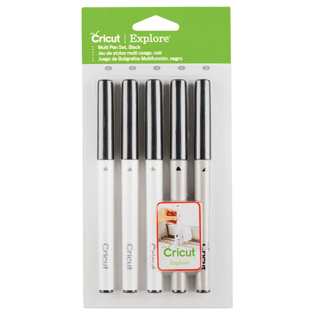 Open in modal - Cricut Pen Set - Front of blister package of Black Multi Tip Set of 5